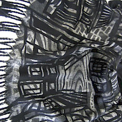 Sjaal, 100% viscose de Luxe, dessin: Plattegronden/Gebouwen.